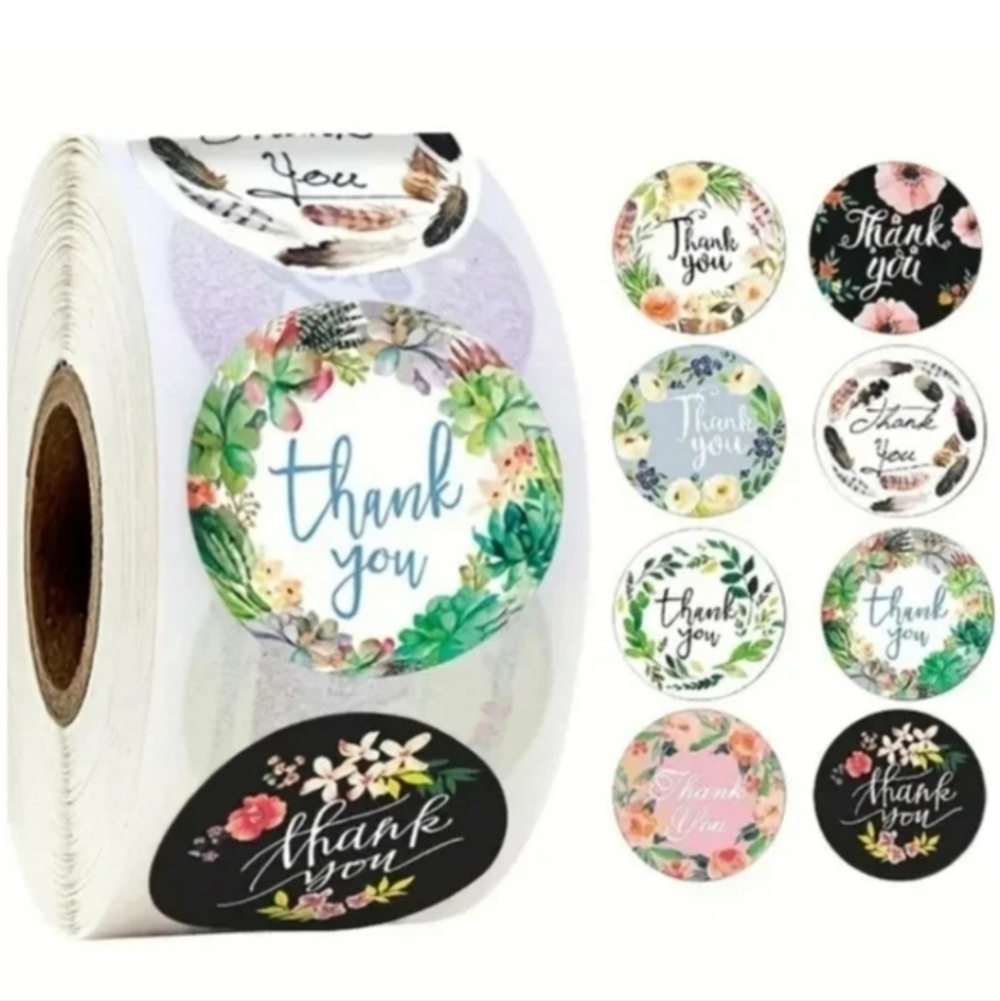 500 Pieces Roll Thank You Sealing Sticker
